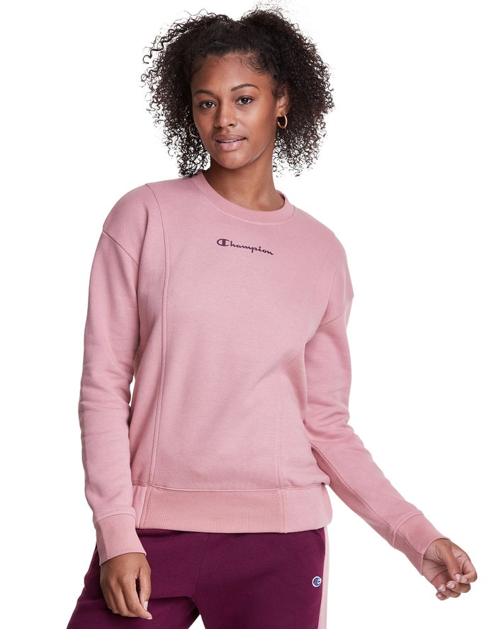 Champion Sweatshirt Dames - Roze - Fleece Crew ( 462839-MPL )